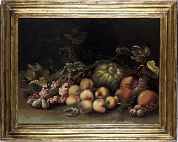 Scuola italiana del XVIII secolo Natura morta con frutta