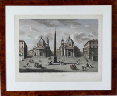 Agapito Franzetti-pietro Ruga Piazza del Popolo / Veduta della Colonna Eretta dal Senato Romano i...