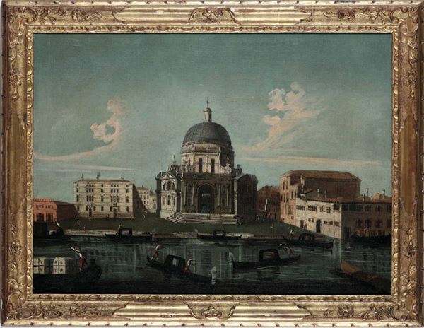 Scuola veneta della fine del XVIII secolo Veduta del Canal Grande con la Basilica della Salute