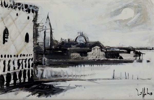 Veduta di Venezia con Isola di San Giorgio e scorcio di Palazzo Ducale