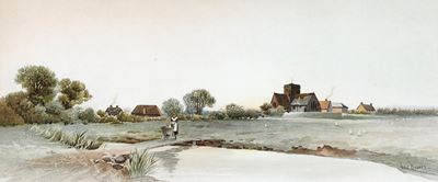 Albert Edward Bowers (attivo tra il 1875 e il 1892) Vedute di Campagne Olandesi