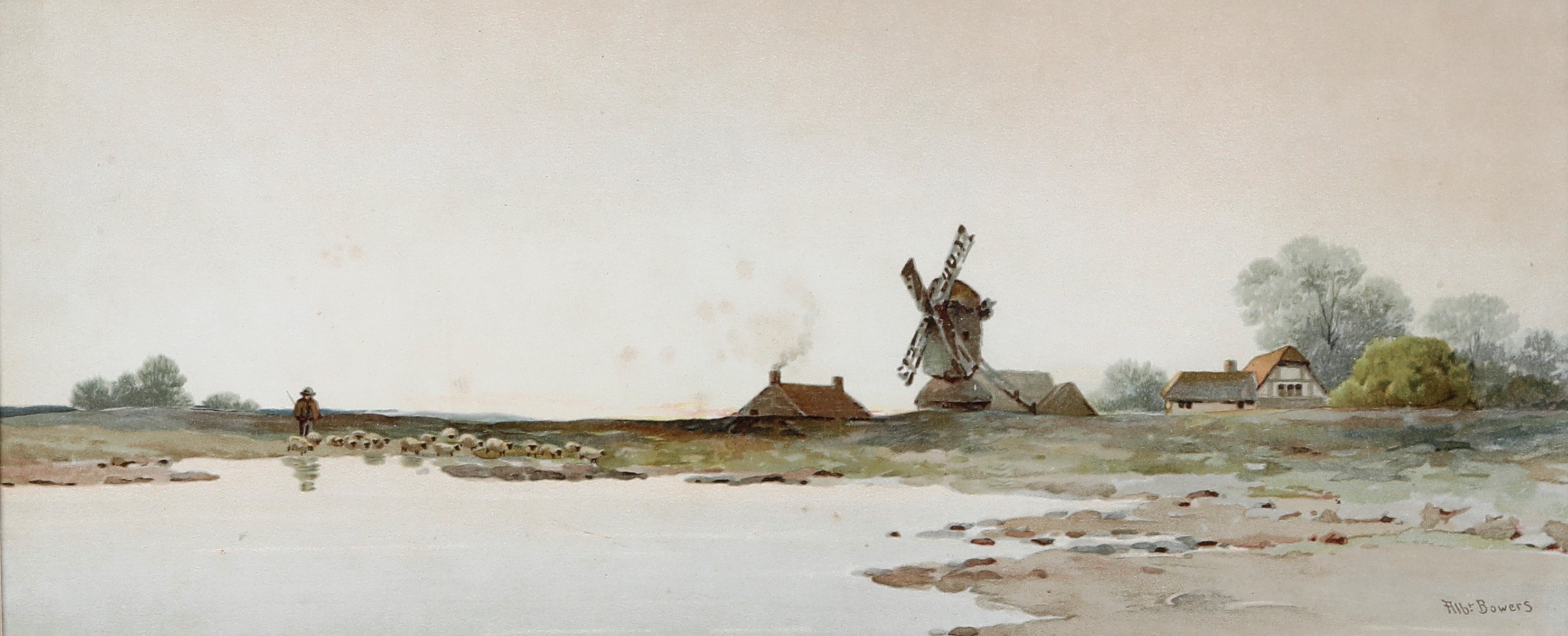 Albert Edward Bowers (attivo tra il 1875 e il 1892) Vedute di Campagne Olandesi