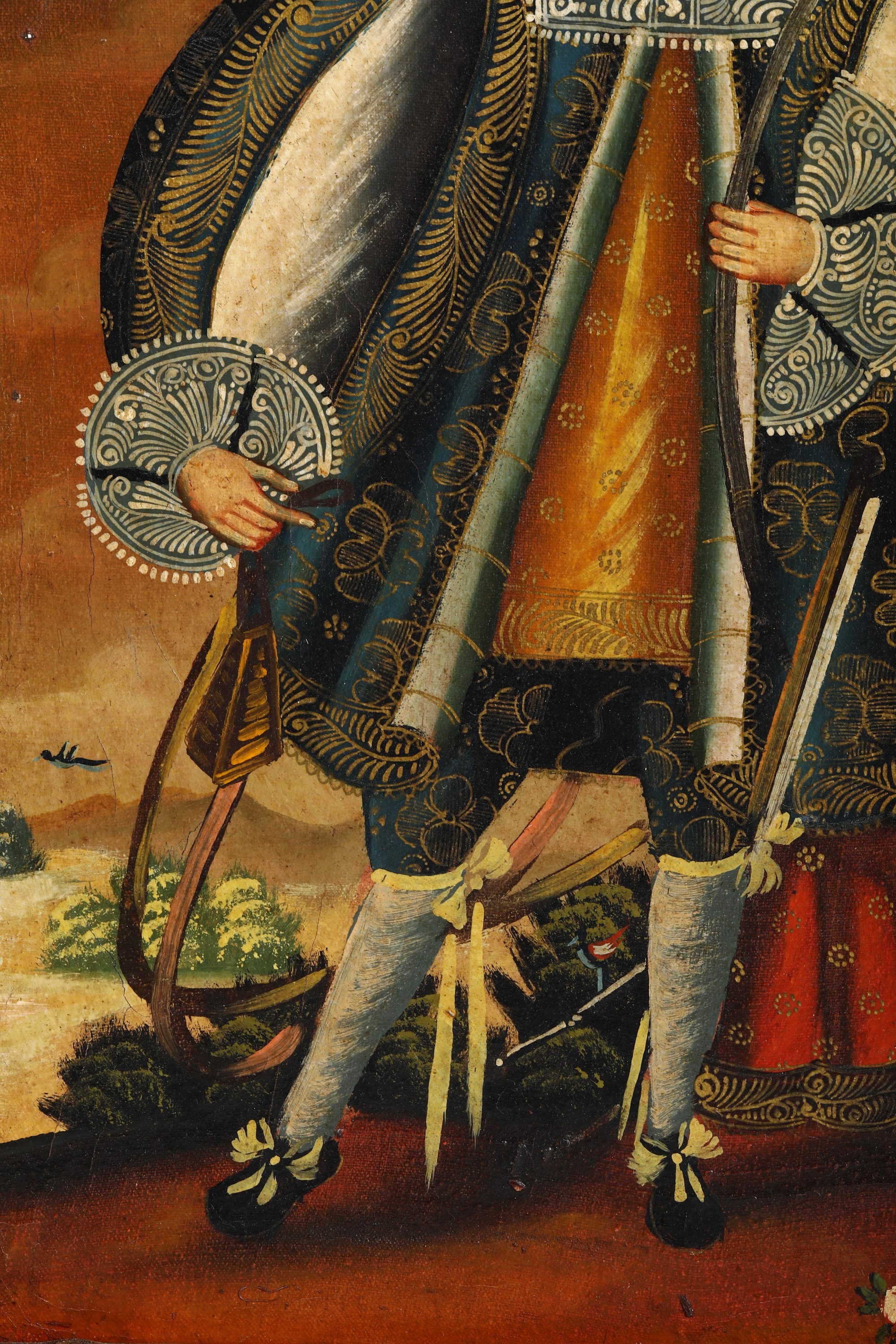 Scuola di Cuzco, Arcangelo Gabriele, olio su tela