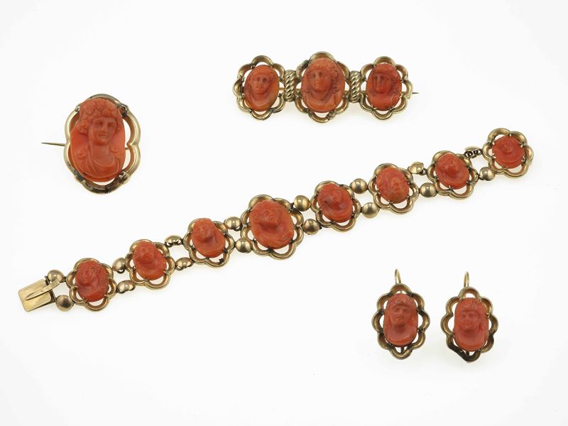 Coral and gold parure  - Auction Fine Jewels - Cambi Casa d'Aste