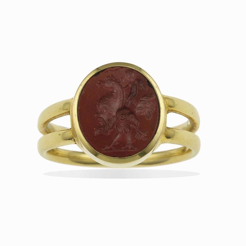 Carved jasper ring  - Auction Fine Jewels - Cambi Casa d'Aste