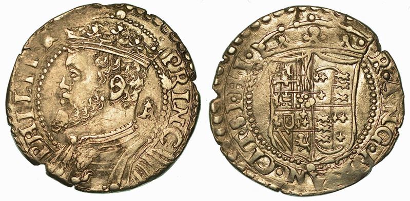 NAPOLI. FILIPPO II D'ASBURGO (COME PRINCIPE DI SPAGNA), 1554-1598. Tarì.  - Auction Numismatics - Cambi Casa d'Aste
