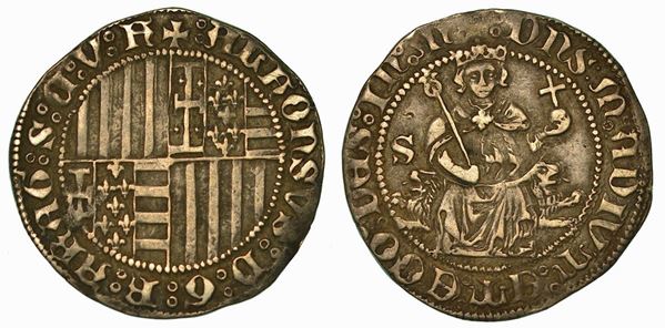 NAPOLI. ALFONSO I D'ARAGONA, 1442-1458. Carlino.