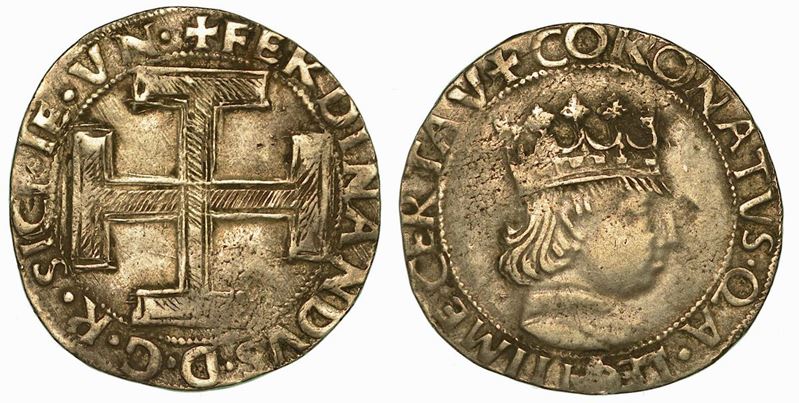 NAPOLI. FERDINANDO I D'ARAGONA, 1458-1494. Coronato.  - Auction Numismatics - Cambi Casa d'Aste