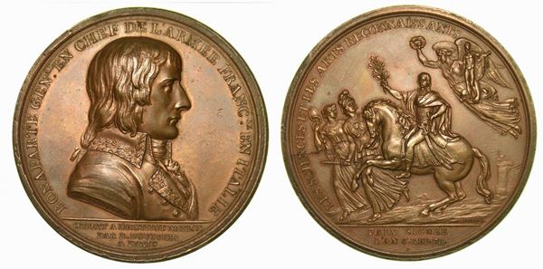 TRATTATO DI CAMPOFORMIO. Medaglia in bronzo 1797.
