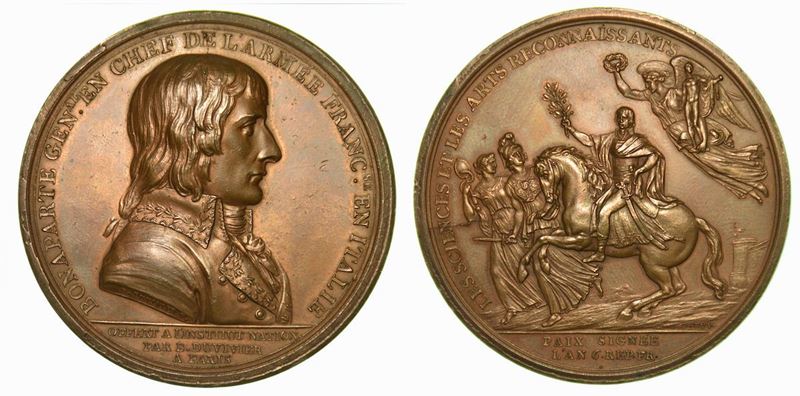TRATTATO DI CAMPOFORMIO. Medaglia in bronzo 1797.  - Auction Numismatics - Cambi Casa d'Aste