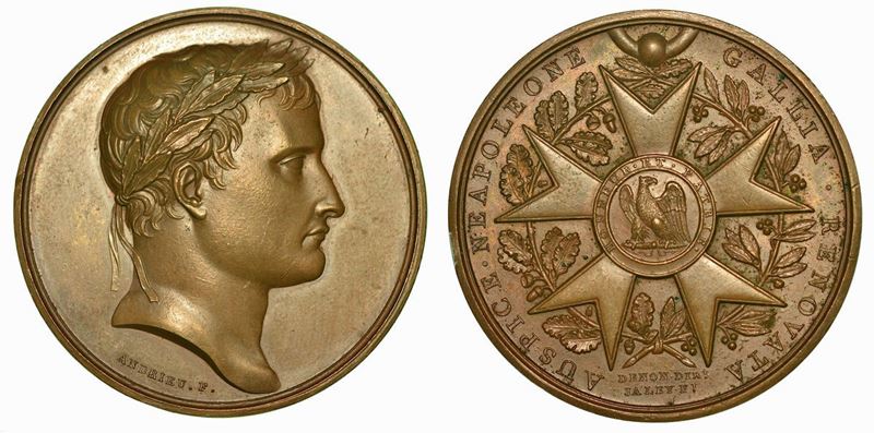 PRIMA DISTRIBUZIONE DELLA LEGION D'ONORE. Medaglia in bronzo 1804.  - Auction Numismatics - Cambi Casa d'Aste