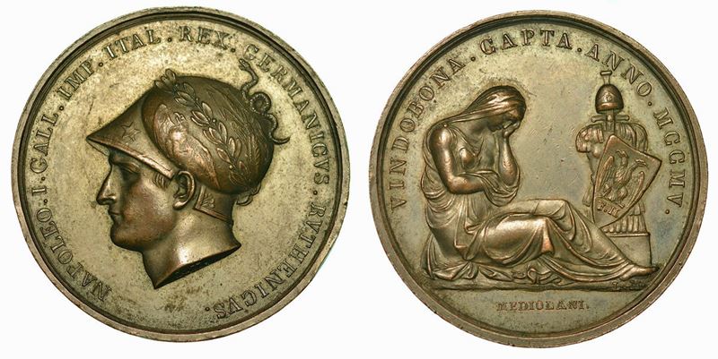 PRESA DI VIENNA – CONQUISTA DI VINDOBONA. Medaglia in bronzo 1805.  - Auction Numismatics - Cambi Casa d'Aste