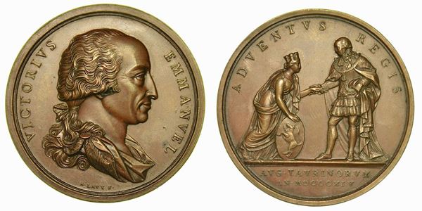 REGNO DI SARDEGNA. VITTORIO EMANUELE I DI SAVOIA, 1802-1821. Medaglia in bronzo 1814. Per il ritorno del Re a Torino.