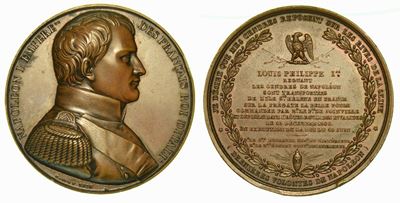 Traslazione delle Ceneri di Napoleone, Fine delle Cerimonie. Medaglia in Bronzo 1840.