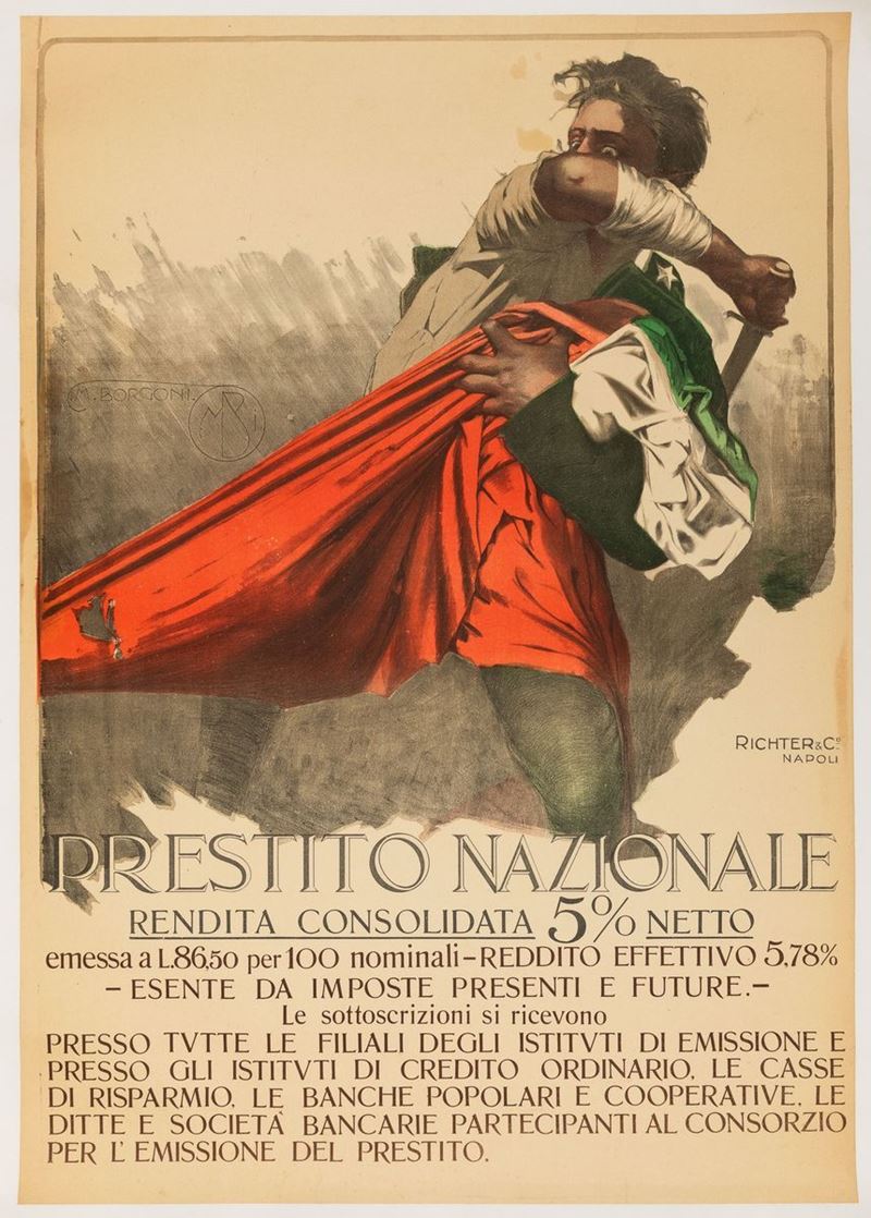 Mario Borgoni : Prestito Nazionale  - Auction POP Culture and Vintage Posters - Cambi Casa d'Aste