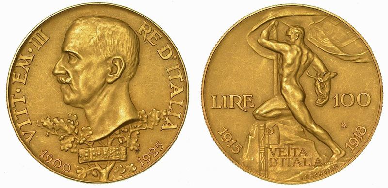 REGNO D’ITALIA. VITTORIO EMANUELE III DI SAVOIA, 1900-1946. 100 Lire 1925. Vetta d’Italia.  - Auction Numismatics - Cambi Casa d'Aste