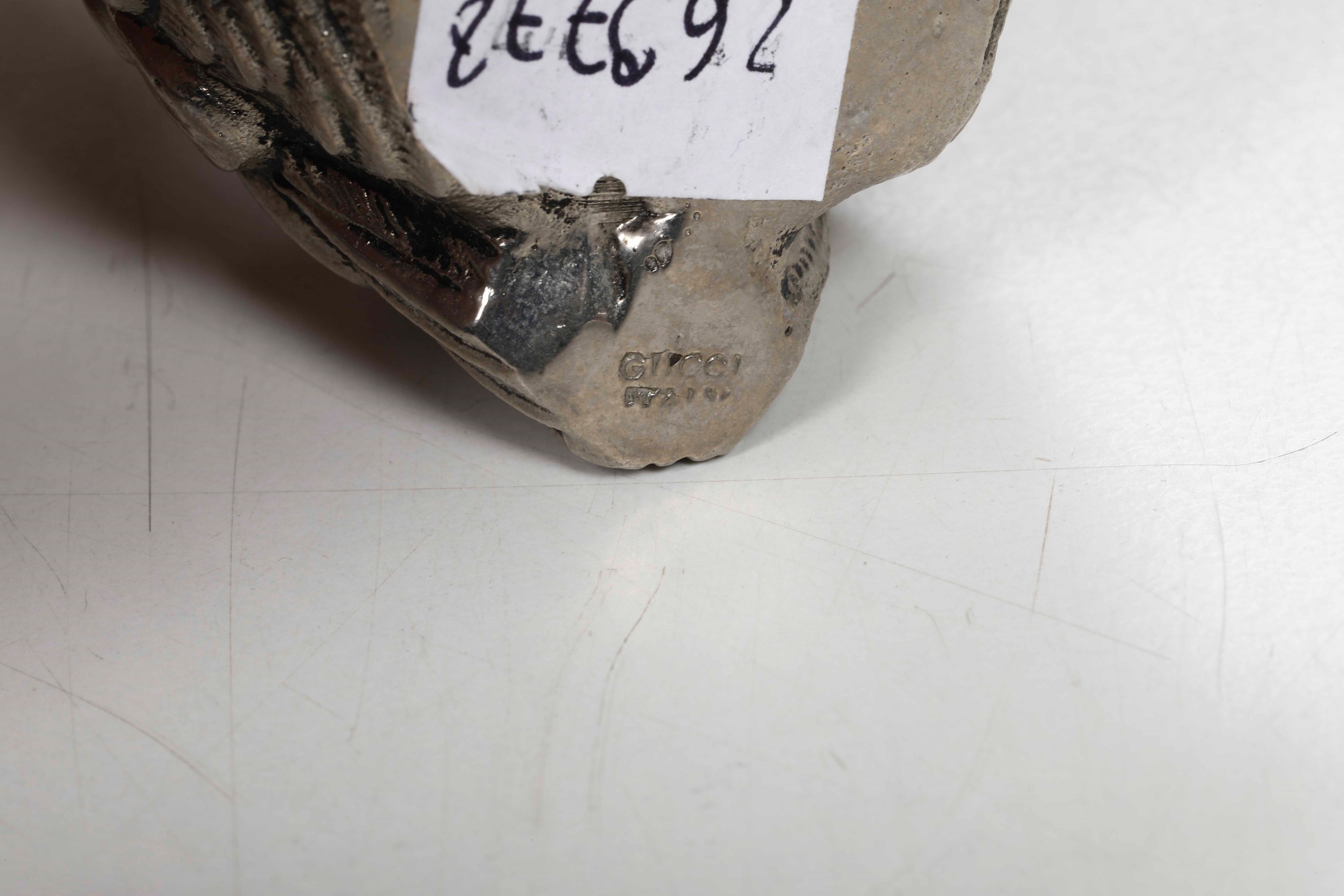 Gucci, Saliera e pepiera in metallo, Italia, XX secolo