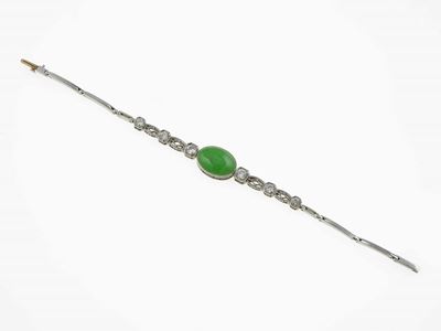 Tiffany & Co. Bracciale con Giadeite e Diamanti di Vecchio Taglio