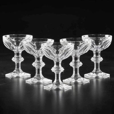Tredici Coppe da Champagne “harcourt 1841"francia, Manifattura Baccarat, XX Secolo