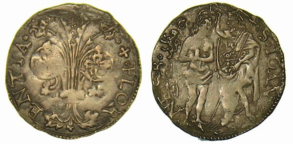FIRENZE. REPUBBLICA, SECOLO XIII-1532. Barile da 10 Soldi, simbolo Giovan Battista di Niccolò Bartolini.