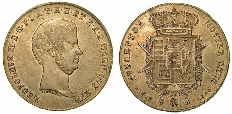 FIRENZE. LEOPOLDO II DI LORENA, 1824-1859. Francescone 1856.  - Auction Numismatics - Cambi Casa d'Aste