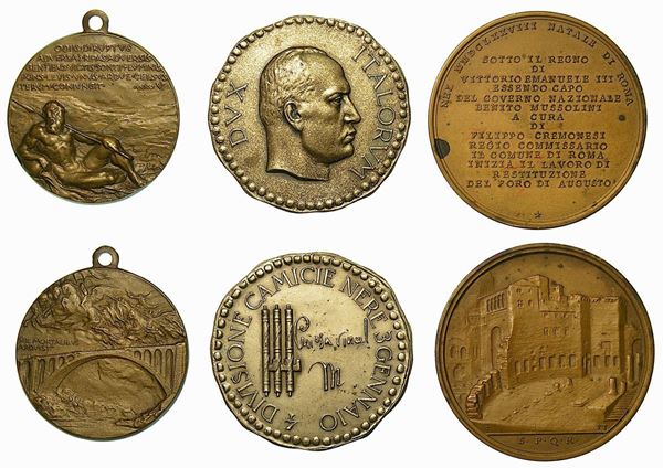 ITALIA. ERA FASCISTA, 1922-1943. Lotto di tre medaglie.
