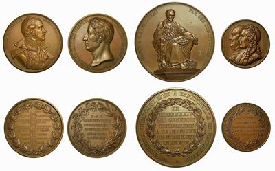 Francia. Lotto di Quattro Medaglie in Bronzo del 1800.