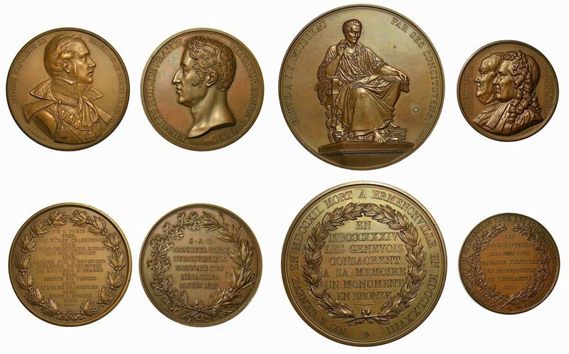 FRANCIA. Lotto di quattro medaglie in bronzo del 1800.  - Auction Numismatics - Cambi Casa d'Aste