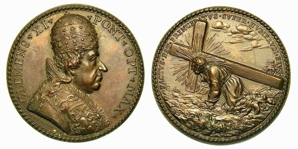STATO PONTIFICIO. CLEMENTE XI, 1700-1721. ELEZIONE AL PONTIFICATO. Medaglia in bronzo 1700.