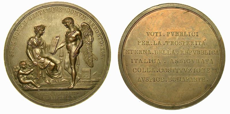 LA REPUBBLICA ITALICA PER IL COMIZIO DI LIONE. Medaglia in bronzo A. X  - Auction Numismatics - Cambi Casa d'Aste