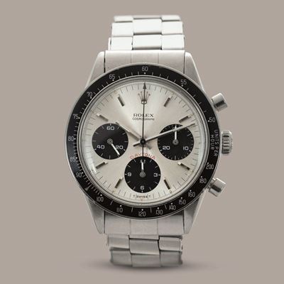 Rolex - Daytona Ref 6241 "cherry Logo" Carica Manuale,in Acciaio, Quadrante Argentè Contatori Ner...