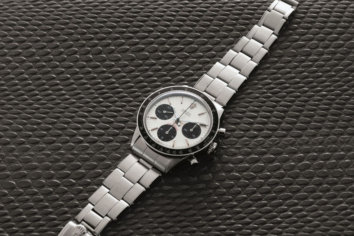 Rolex - Daytona Ref 6241 "cherry Logo" Carica Manuale,in Acciaio, Quadrante Argentè Contatori Ner...