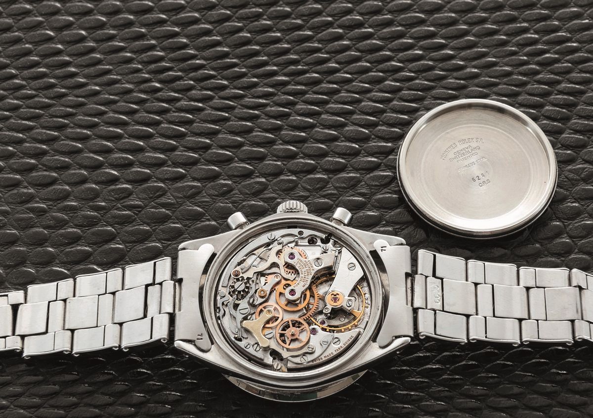 Rolex - Daytona Ref 6241 "cherry Logo" Carica Manuale,in Acciaio, Quadrante Argentè Contatori Ner...