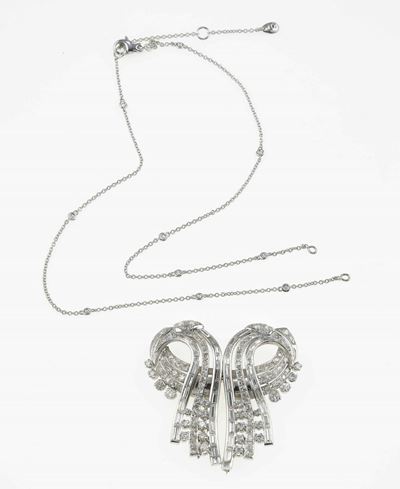 Clip/pendente con Diamanti per Ct 8.00 Circa