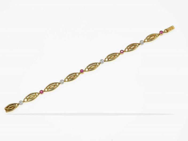 Ruby and diamond bracelet  - Auction Fine Jewels - Cambi Casa d'Aste