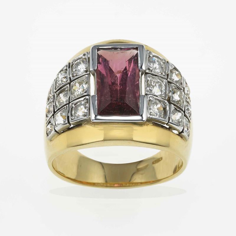 Tourmaline and diamond ring  - Auction Fine Jewels - Cambi Casa d'Aste