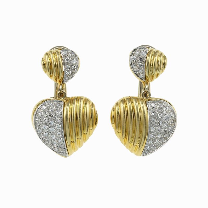 Orecchini con diamanti per ct 1.00 circa  - Asta Fine Jewels - Cambi Casa d'Aste