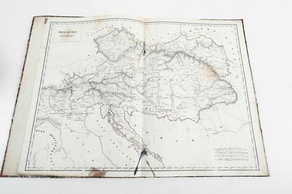 Impero austro-ungarico   Raccolta di 12 carte geografiche, alcune delle quali ripiegate, riguardanti le diverse regioni dell'Impero di Austria-Ungheria... Secolo XIX.
