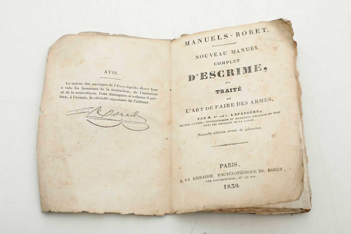 Louis Justin Lafaugère Manuel D'escrime Par M.lafaurgère... Paris, Librerie Encyclopedique De Ror...