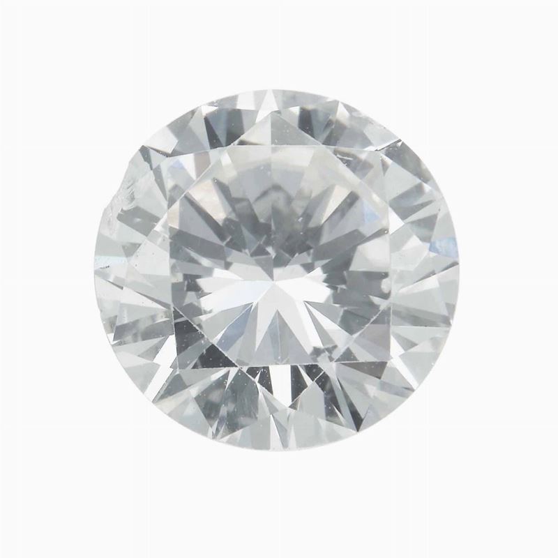 Diamante taglio brillante di ct 2.10, colore J, caratteristiche interne SI2, fluorescenza faint yellow  - Asta Fine Jewels - Cambi Casa d'Aste
