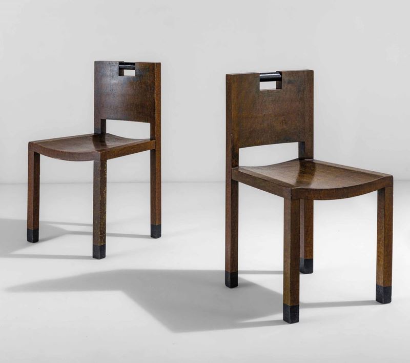 Giuseppe Pagano Pogatschnig e Gino Levi Montalcini : Due sedie  - Auction Design 200 - Cambi Casa d'Aste