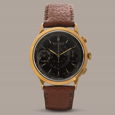 Eberhard - Pre Extrafort Cronografo Due Contatori in Oro Giallo 18k con Cassa a Cerniera, Quadran...