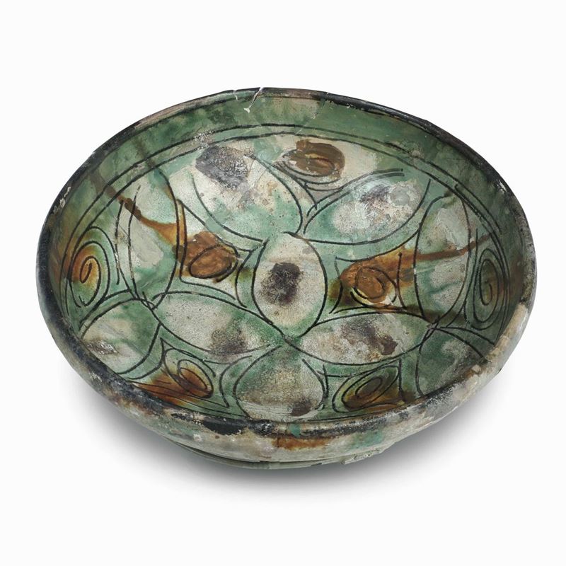 Coppa Persia (Iran), Nishapur (?), X secolo   - Auction Majolica and Porcelain - Cambi Casa d'Aste