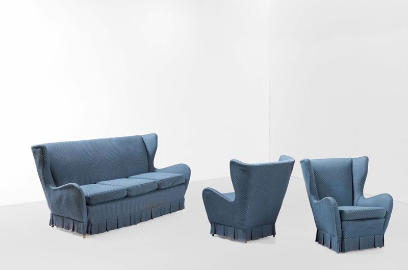 Salotto composto da due poltrone e un divano  - Auction Design Lab - Cambi Casa d'Aste