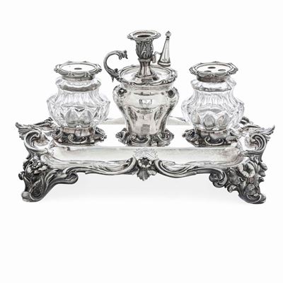 Calamaio. Argento Fuso, Sbalzato e Cesellato. Londra 1839, Argentieri Edward, John & William Barn...