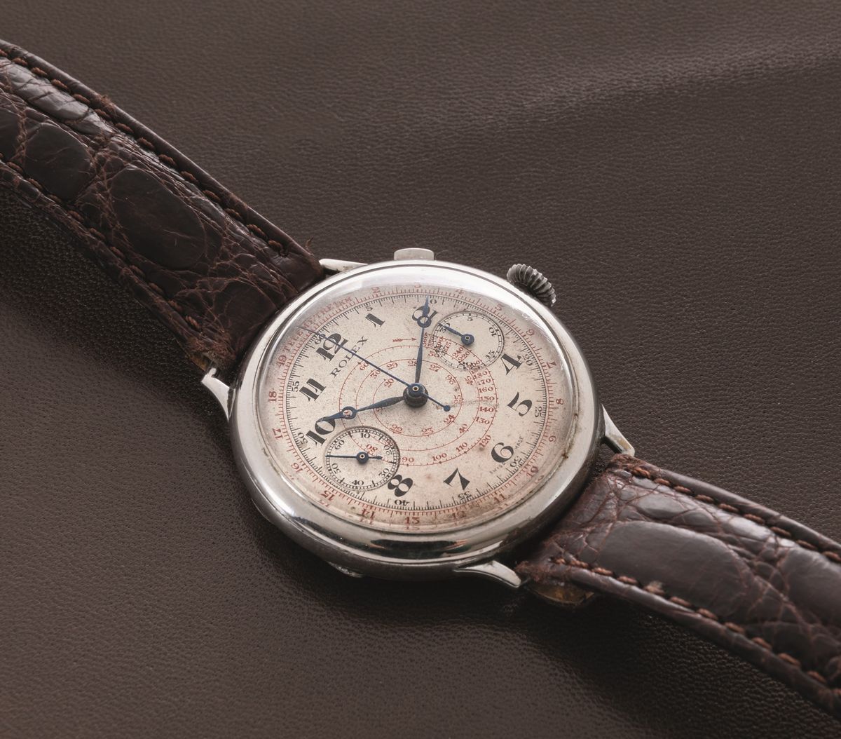 Rolex - Rarissimo Cronografo Due Contatori da Polso Monopulsante in Acciaio Referenza 2021 con Fo...