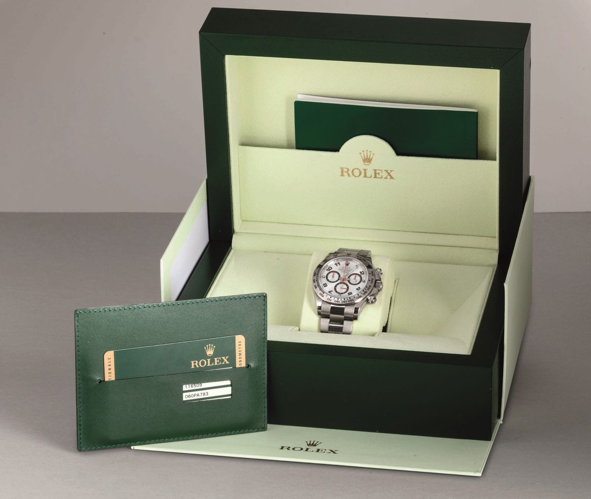 Rolex - Daytona Ref 116509 in Oro Bianco 18k, Quadrante "racing" Bianco con Numeri Arabi e Contat...