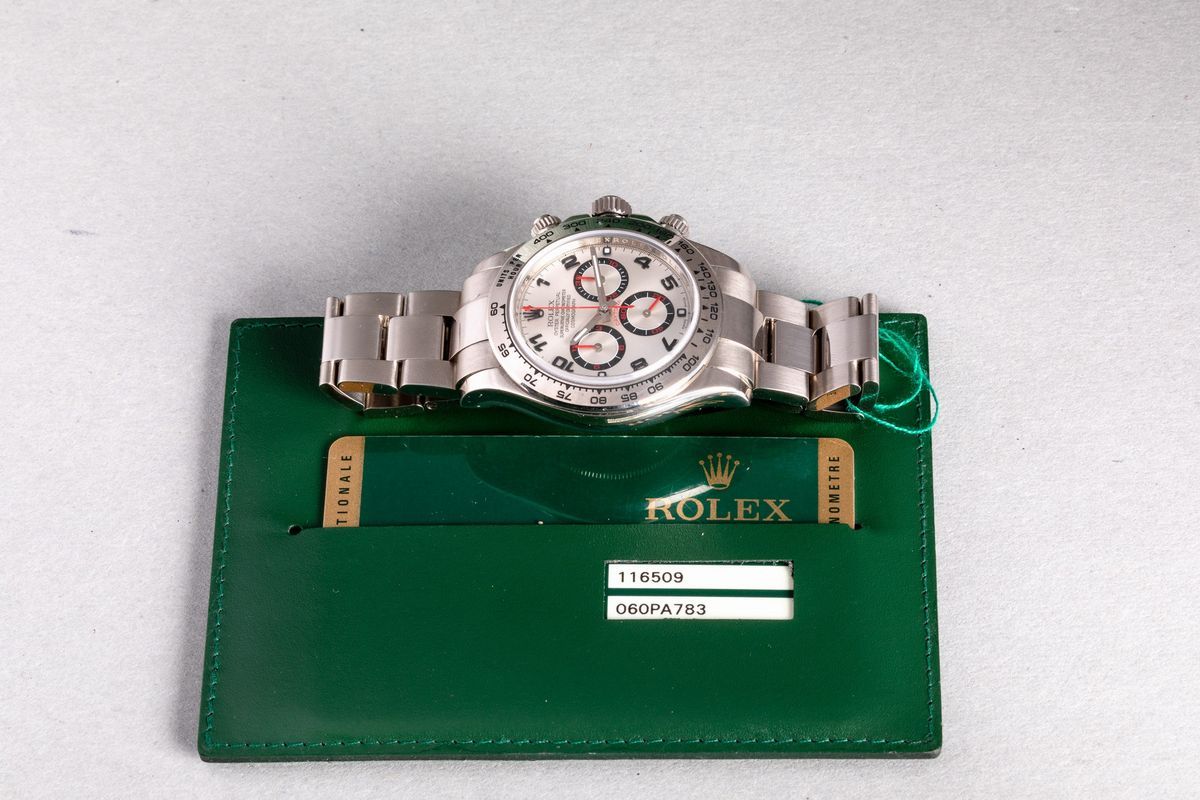 Rolex - Daytona Ref 116509 in Oro Bianco 18k, Quadrante "racing" Bianco con Numeri Arabi e Contat...