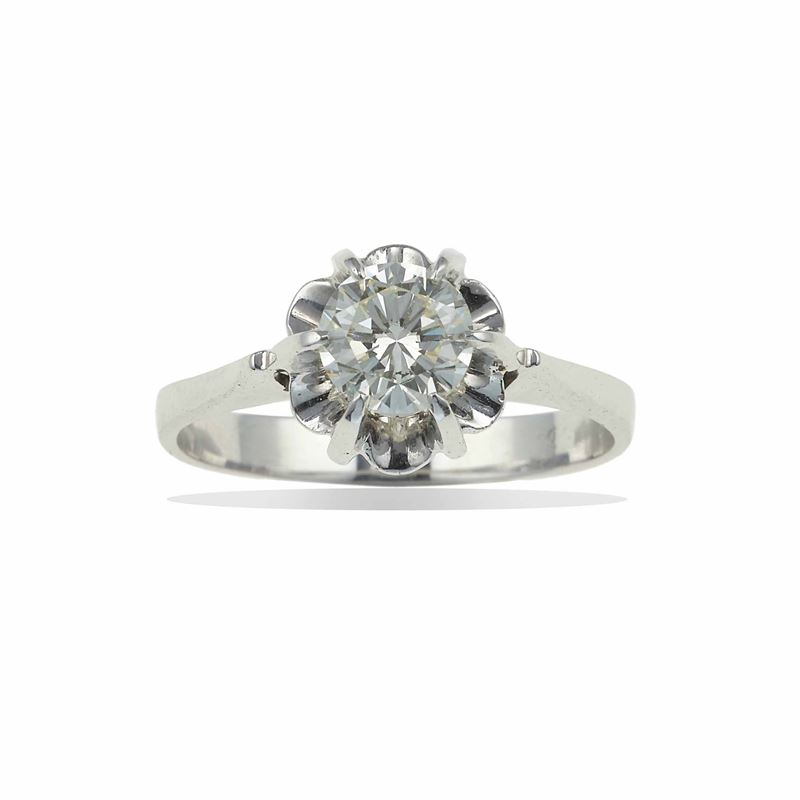 Anello con diamante taglio brillante di ct 0.70 circa  - Asta Fine Jewels - Cambi Casa d'Aste