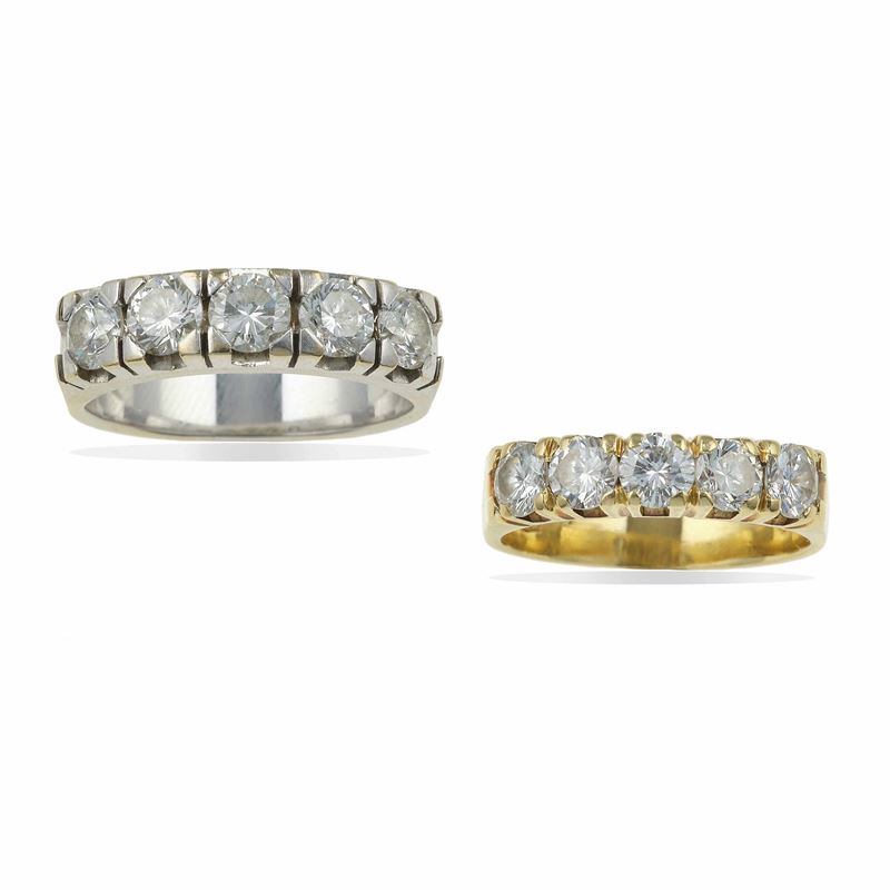 Two diamond and gold rings  - Auction Fine Jewels - Cambi Casa d'Aste